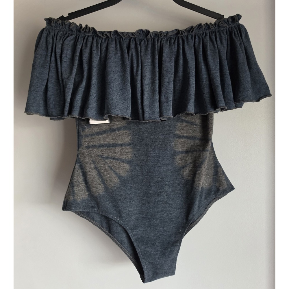 Chaser Bodysuit Size S Tie Dye Off Shoulder Sleeveless Grey Top NWT